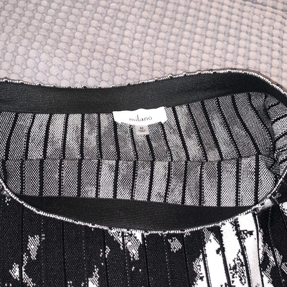 Milano white and black tie dye stretchy pencil Skirt Size Medium - Picture 7 of 7